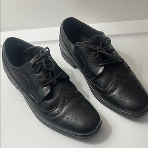 Deer Stags Black Men's Wingtip Lace-Up Oxfords